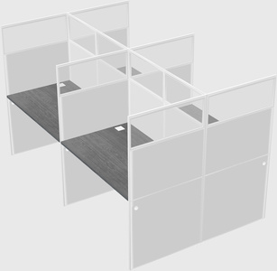 Shared rectangular cubicle
