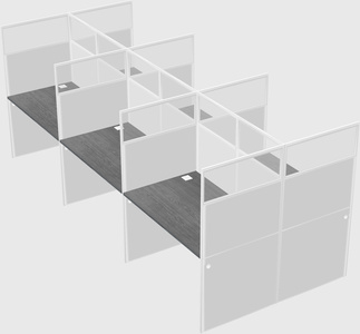 Shared rectangular cubicle