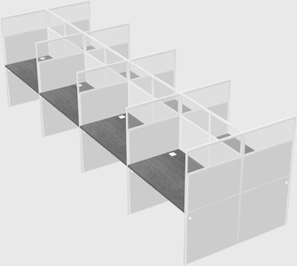 Shared rectangular cubicle