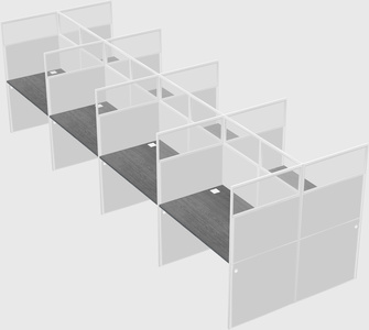 Shared rectangular cubicle