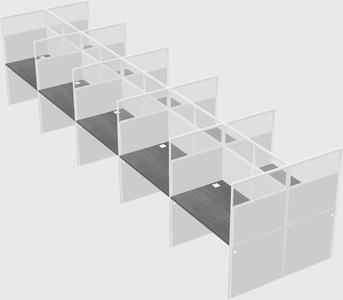Shared rectangular cubicle