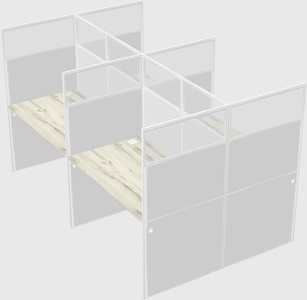 Shared rectangular cubicle