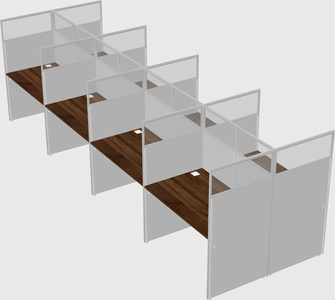 Shared rectangular cubicle