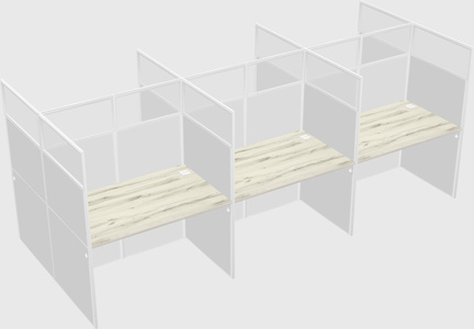 Shared rectangular cubicle