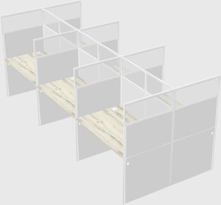 Shared rectangular cubicle