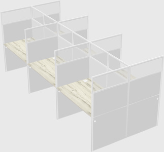 Shared rectangular cubicle