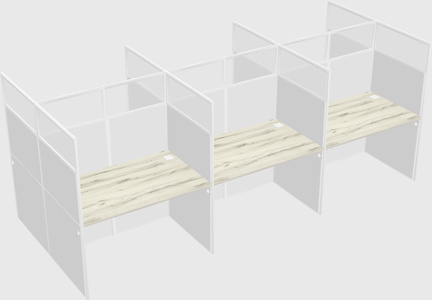 Shared rectangular cubicle