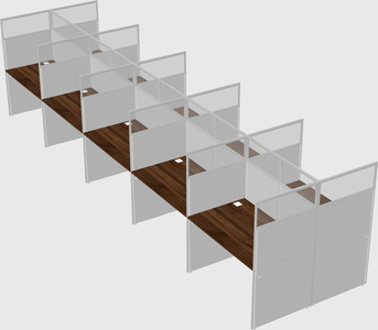 Shared rectangular cubicle