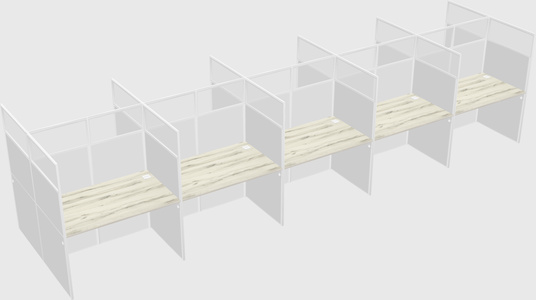 Shared rectangular cubicle