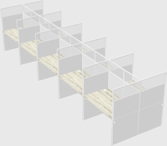 Shared rectangular cubicle