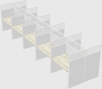 Shared rectangular cubicle