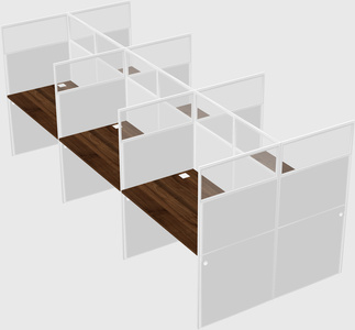 Shared rectangular cubicle