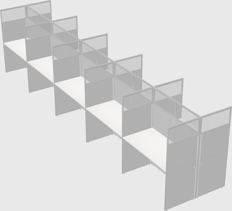 Shared rectangular cubicle