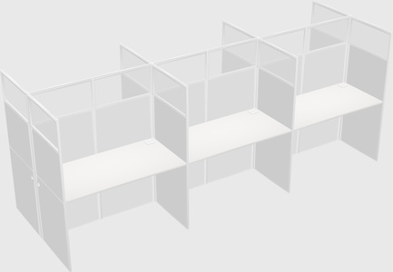 Shared rectangular cubicle