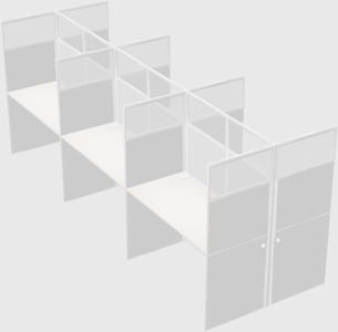 Shared rectangular cubicle