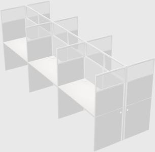 Shared rectangular cubicle