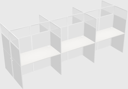 Shared rectangular cubicle