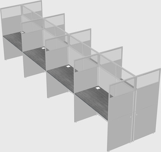 Shared rectangular cubicle