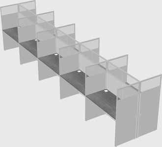 Shared rectangular cubicle