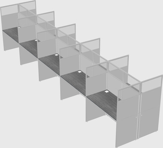 Shared rectangular cubicle