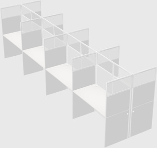 Shared rectangular cubicle