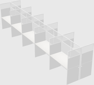 Shared rectangular cubicle