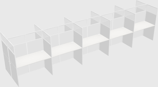 Shared rectangular cubicle