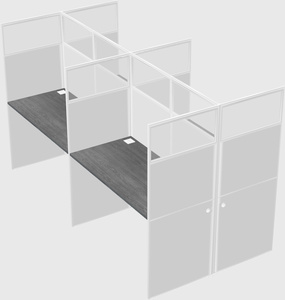 Shared rectangular cubicle