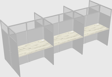 Shared rectangular cubicle