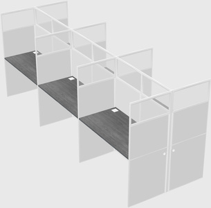 Shared rectangular cubicle