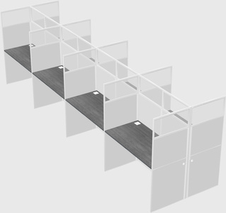 Shared rectangular cubicle