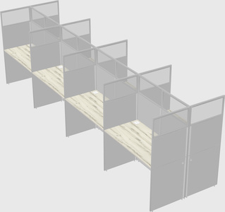 Shared rectangular cubicle