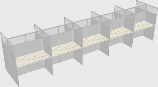 Shared rectangular cubicle