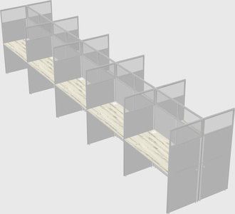 Shared rectangular cubicle