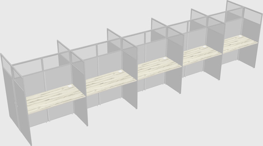Shared rectangular cubicle