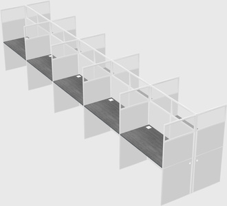 Shared rectangular cubicle