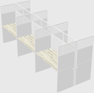 Shared rectangular cubicle