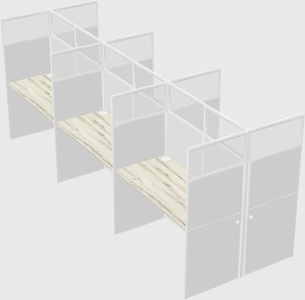 Shared rectangular cubicle