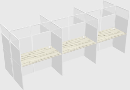 Shared rectangular cubicle