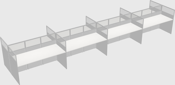 Shared rectangular cubicle