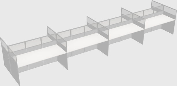 Shared rectangular cubicle