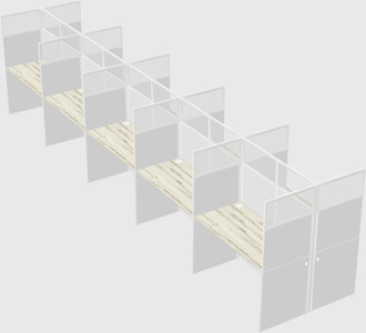 Shared rectangular cubicle