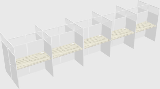 Shared rectangular cubicle