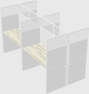 Shared rectangular cubicle
