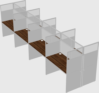 Shared rectangular cubicle