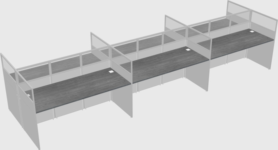 Shared rectangular cubicle