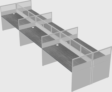 Shared rectangular cubicle