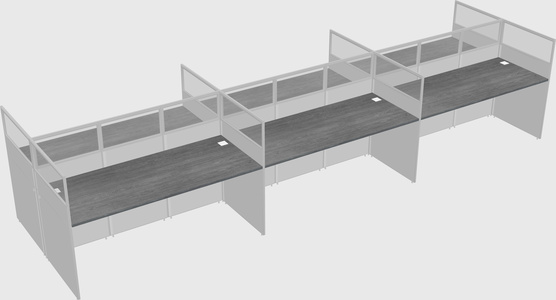Shared rectangular cubicle