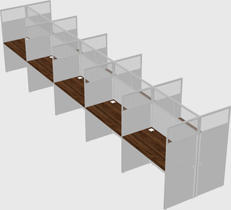 Shared rectangular cubicle