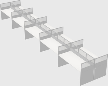 Shared rectangular cubicle